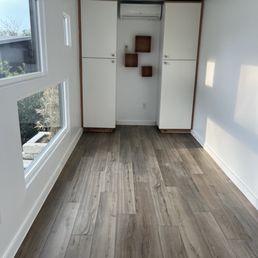 updated vinyl plank- looks great!