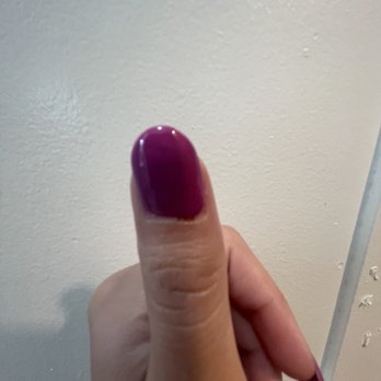 Natural Nails Spa - Uneven polish and cut. - Nail Salons Near Me - Long Beach, California