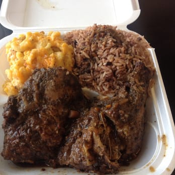 Ena's Caribbean Kitchen - Jerk chicken with mac and cheese and rice and peas - Caribbean Near Me - Columbus, Ohio
