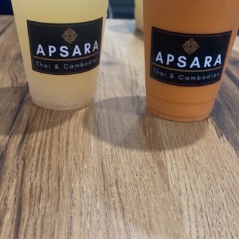 Apsara - Peach Lychee Juice and Thai Tea - Thai Near Me - Grand Prairie, Texas