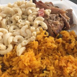 Pernil, Arroz Con Guandules, Ensalada De Coditos Pernil, Arroz Con Guandules, Ensalada De Coditos