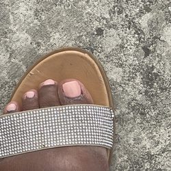 Vip Nails - Walking out of the salon after he fixed my big toe paint . Less than 24 hrs after a pedicure and look at my cuticles. WASTE OF MONEY!