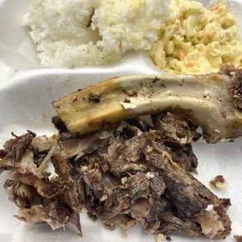 Matiki Island BBQ - Threw away the other 3 bones, this is all the meat from them. - Hawaiian Near Me - Anaheim, California