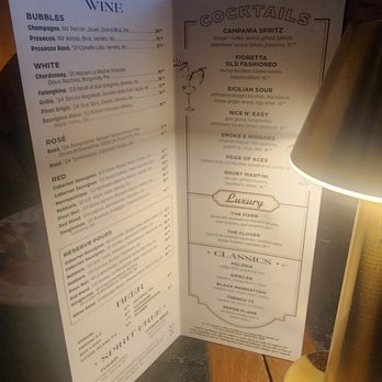 Fioretta - Wine and cocktails menu. - Italian Near Me - Chicago, Illinois