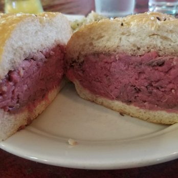 Schwabl's Restaurant - Cross section of a beautiful rare roast beef sandwich. - American Near Me - West Seneca, New York Schwabl's Restaurant - Cross section of a beautiful rare roast beef sandwich. - American Near Me - West Seneca, New York