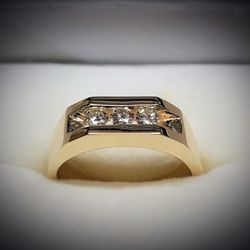 Custom made band with diamonds.