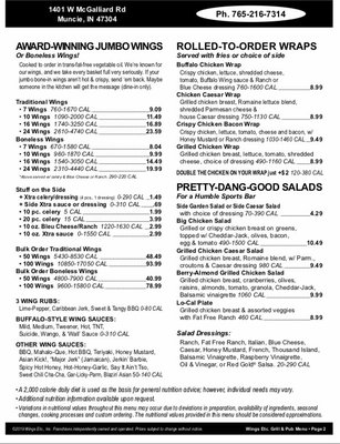 Menu photo 2 Wings Etc Muncie, IN