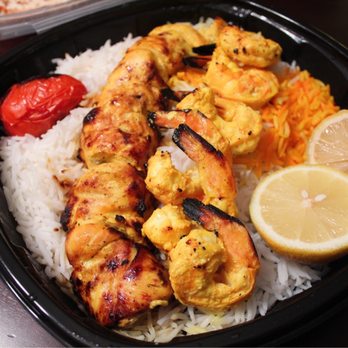 Kebab Bar - Chicken kebab and shrimp kebab plate - Mediterranean Near Me - Los Angeles, California Kebab Bar - Chicken kebab and shrimp kebab plate - Mediterranean Near Me - Los Angeles, California