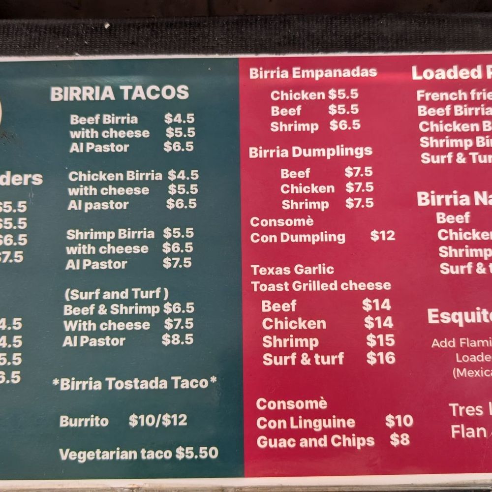 Birria LES - Menu - Halal Near Me - New York, New York Birria LES - Menu - Halal Near Me - New York, New York
