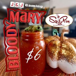 Sip & Play Wine and Gaming Cafe - Try our amazing Bloody Mary! 6 bucks!
