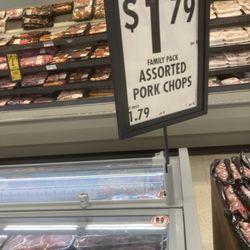 Save A Lot - $1.79/lb pork chop sale later in the week - pack I looked at was center cut.