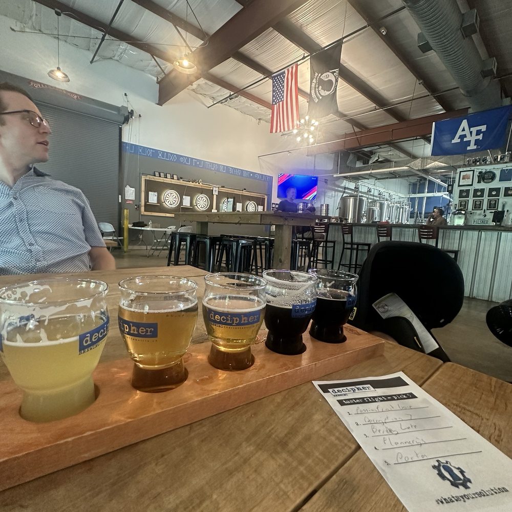 Decipher Brewing - Beer flight - Breweries Near Me - Charlottesville, Virginia Decipher Brewing - Beer flight - Breweries Near Me - Charlottesville, Virginia