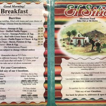 El Sitio - Menu - Mexican Near Me - Goleta, California El Sitio - Menu - Mexican Near Me - Goleta, California
