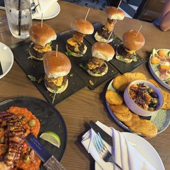 Bloom Room Social - Sliders, octopus, hummus, melon salad - Breakfast & Brunch Near Me - Suwanee, Georgia