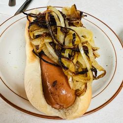 Jimmy's Quick Lunch - Jalapeño cheddar dog. They were flavorful and not too spicy. The onions were as sweet as can be.