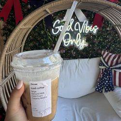 The Local Grounds - Iced mocha coffee with almond milk and cold foam