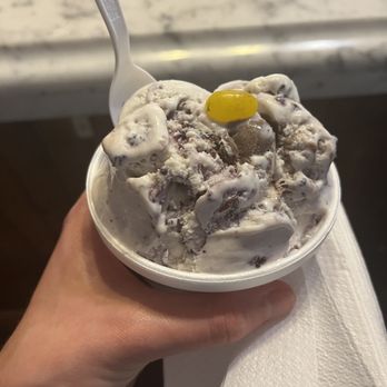 Wilson's Ice Cream Parlor - Blueberry Crumble ice cream with lemon jelly bean on top. - Ice Cream & Frozen Yogurt Near Me - Ephraim, Wisconsin Wilson's Ice Cream Parlor - Blueberry Crumble ice cream with lemon jelly bean on top. - Ice Cream & Frozen Yogurt Near Me - Ephraim, Wisconsin