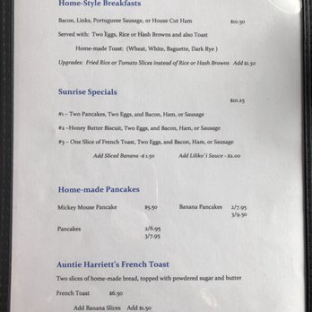 Moke's Bread & Breakfast - Menu (7/26/18) - Breakfast & Brunch Near Me - Kailua, Hawaii