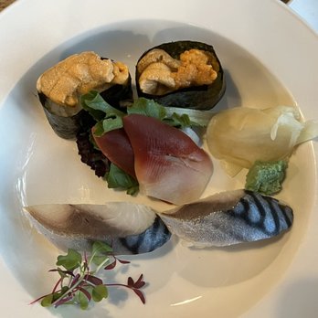 66S Fusion - Uni and Mackerel sushi and Red Clam sashimi - Sushi Bars Near Me - Brooklyn, New York