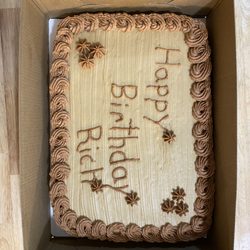 K&M’s Handmade Happiness - White birthday cake with peanut butter icing. That's what was ordered and the customer LOVED it!! I had to admit, the icing WAS amazing