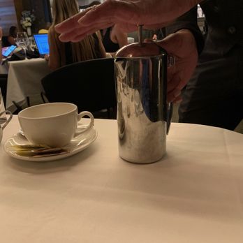 Ocean Prime - French press coffee at the table. So good!! - Seafood Near Me - Beverly Hills, California Ocean Prime - French press coffee at the table. So good!! - Seafood Near Me - Beverly Hills, California