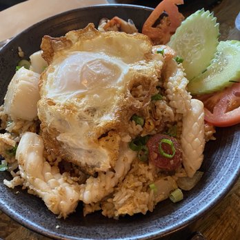 Only Thai Authentic Kitchen - Thai Sweet Sausage Fried Rice with Mixed Seafood - Thai Near Me - Fort Lauderdale, Florida