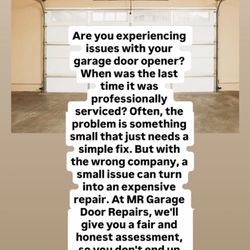 MR Garage Door Repairs - Sometimes all it takes is a small simple fix!