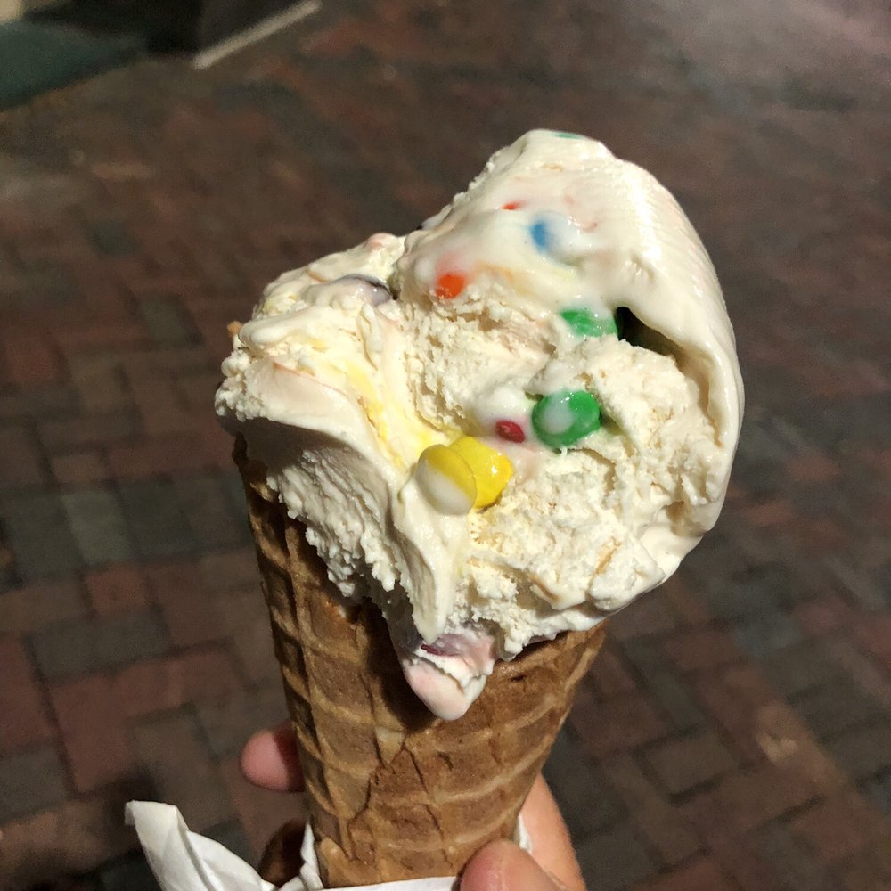Margie's 901 - Small waffle cone with salted caramel cake and mini M&M's. Before I devoured every bite. - Ice Cream & Frozen Yogurt Near Me - Memphis, Tennessee Margie's 901 - Small waffle cone with salted caramel cake and mini M&M's. Before I devoured every bite. - Ice Cream & Frozen Yogurt Near Me - Memphis, Tennessee