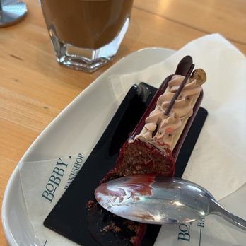 Bobby Boy Bakeshop - Cortado and chocolate hazelnut eclair - Bakeries Near Me - Winston-Salem, North Carolina Bobby Boy Bakeshop - Cortado and chocolate hazelnut eclair - Bakeries Near Me - Winston-Salem, North Carolina
