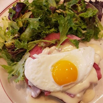 Le Diplomate - Croque-Madame, $14.50 - grilled ham, fried egg, sauce mornay - Brasseries Near Me - Washington, DC, District of Columbia