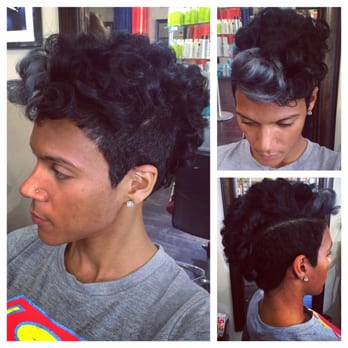 Mohawk Silver Streak With Soft Curls Yelp