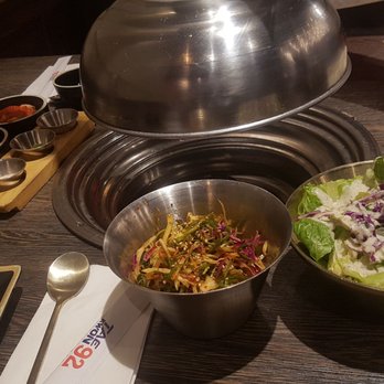 TK92 Korean BBQ - Table was set up before we sat down. Water was in a big jar, we never had to ask for refills - Korean Near Me - San Gabriel, California
