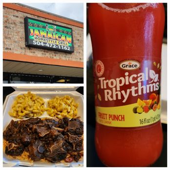 Jamaican Homestyle Grill - Oxtails with rice and peas with mac and cheese. - Caribbean Near Me - Kenner, Louisiana