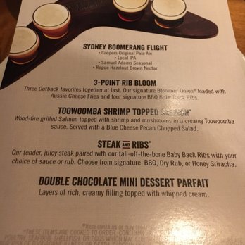 Outback Steakhouse - Special Preview Menu - Steakhouses Near Me - Mobile, Alabama