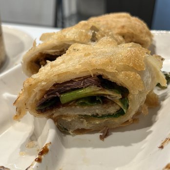 Lao Wu Authentic Shanghai Dumpling - beef A8. Beef Scallion Pancake Wrap - Shanghainese Near Me - Edison, New Jersey Lao Wu Authentic Shanghai Dumpling - beef A8. Beef Scallion Pancake Wrap - Shanghainese Near Me - Edison, New Jersey