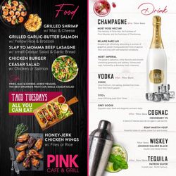 The Club Pink - Menu