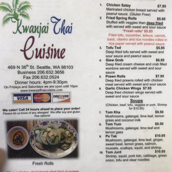 Kwanjai Thai Cuisine - Menu - Thai Near Me - Seattle, Washington Kwanjai Thai Cuisine - Menu - Thai Near Me - Seattle, Washington