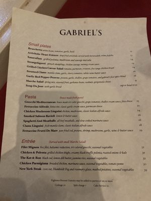 Menu photo 5 Gabriel's Eureka, CA