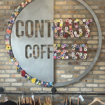 Contrast Coffee - a circular sign with flowers on it - Coffee & Tea Near Me - Marquette, Michigan Contrast Coffee - a circular sign with flowers on it - Coffee & Tea Near Me - Marquette, Michigan