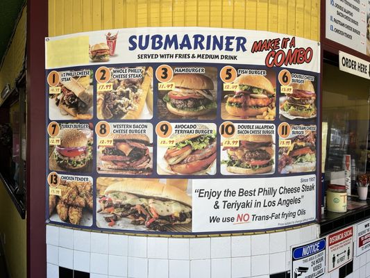 Menu photo 6 Submariner Los Angeles, CA