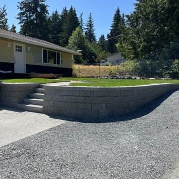 Mack Dirt Works - Retaining wall with stairs. - Excavation Services Near Me Mack Dirt Works - Retaining wall with stairs. - Excavation Services Near Me