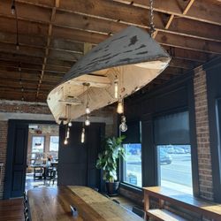 Old Bridge Brewing Company - View of the bridge under old fishing boat