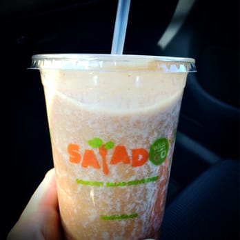 Salad and Go - Peach, basil, & lemongrass smoothie with pea protein. - Salad Near Me - Gilbert, Arizona Salad and Go - Peach, basil, & lemongrass smoothie with pea protein. - Salad Near Me - Gilbert, Arizona