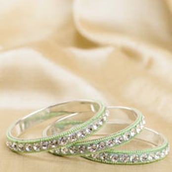 Karma-Xpress - Our Green Studded Bangles are handmade by women artisans in Western India using nickel-free brass and resin with inlay of crystals. - Women's Clothing Near Me - Glendale, California