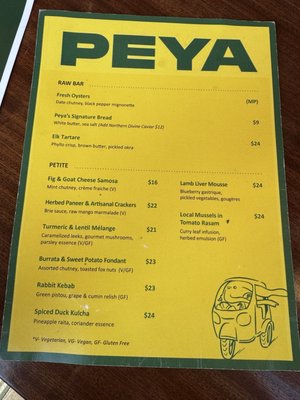 Menu photo 1 Peya Vancouver, BC