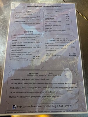 Menu photo 1 The Keg-n-Cue Tavern Monroe, WA Menu photo 1 The Keg-n-Cue Tavern Monroe, WA