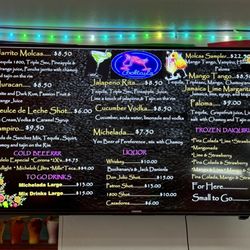 Cocktail menu.