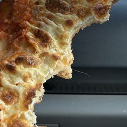 Mangia Brick Oven Pizza - Vodka slice with hair baked into the cheese
