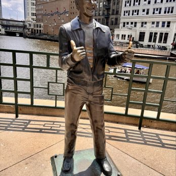 Bronze Fonz - 07.05.25 the iconic leather jacket, the perfect hair, and of course, the trademark "Ayyyyyy!" - Landmarks & Historical Buildings Near Me - Milwaukee, Wisconsin