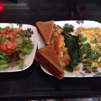 Cafe 401 & Grill - Marco Bronco Omelette with mixed greens and a side of home fries and sautéed spinach - so good ! - Coffee & Tea Near Me - Union, New Jersey Cafe 401 & Grill - Marco Bronco Omelette with mixed greens and a side of home fries and sautéed spinach - so good ! - Coffee & Tea Near Me - Union, New Jersey